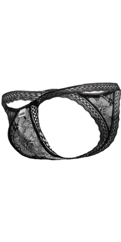 Candyman 99420 Double Lace Thongs Black