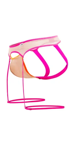 Candyman 99687 Garter Jock Two Piece Set Beige-neon