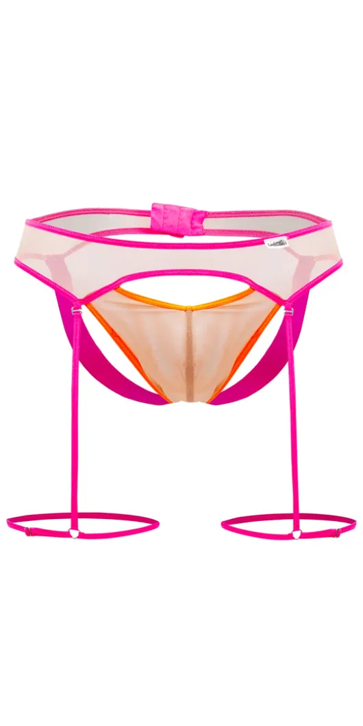 Candyman 99687 Garter Jock Two Piece Set Beige-neon