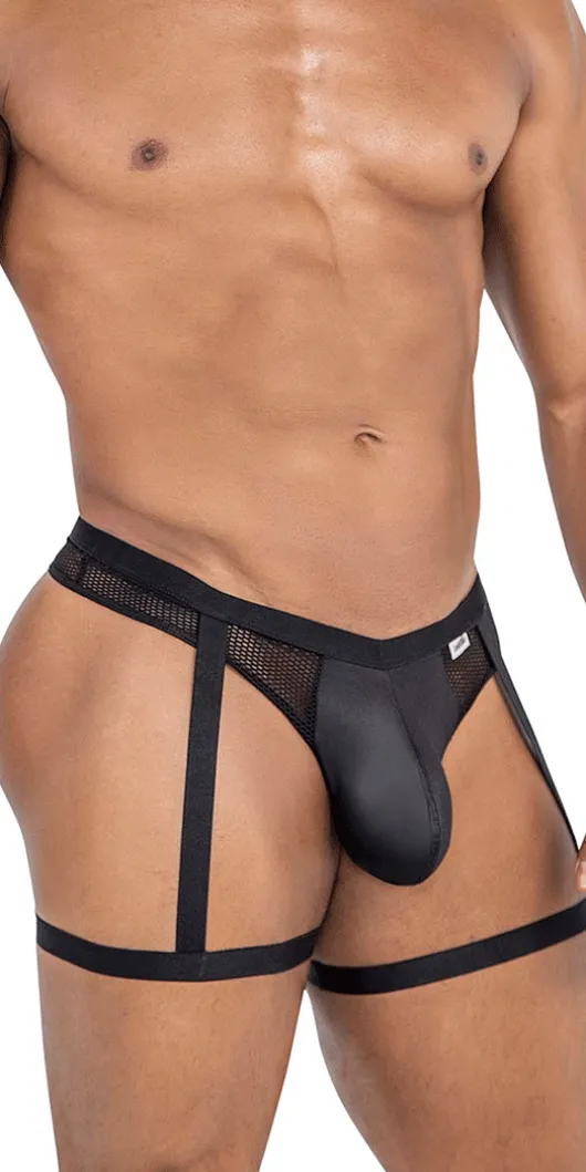 Candyman 99798 Garter Mesh Thongs Black