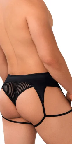 Candyman 99655 Garter Thong Black
