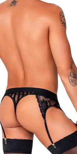 Candyman 99766 Garter Thongs Black