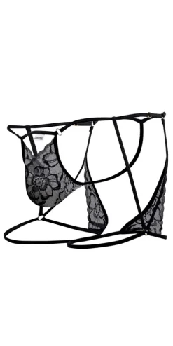 Candyman 99678 Garter Thongs Black