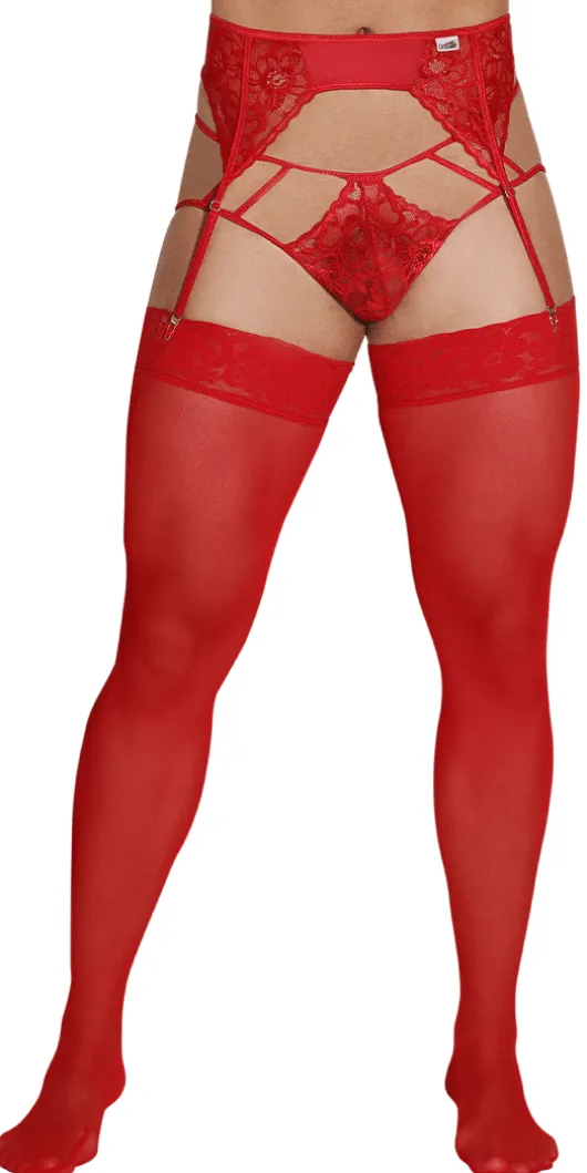 Candyman 99550 Lace Garter-jockstrap Red