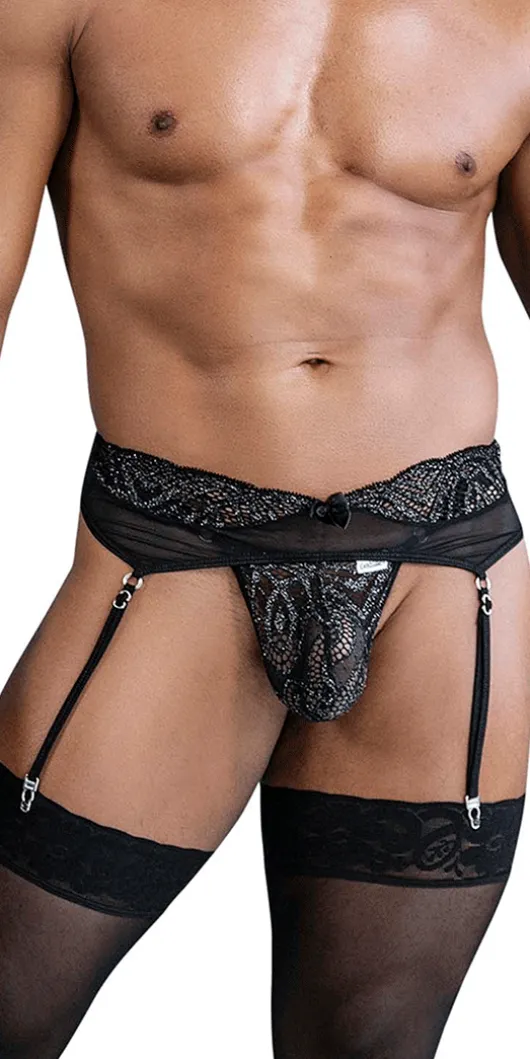 Candyman 99837 Lace-garter Outfit Black