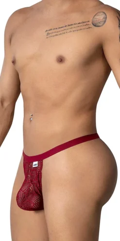 Candyman 99915 Lace Thongs Burgundy