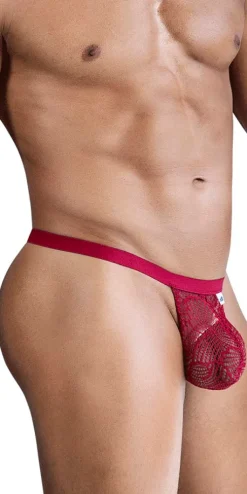 Candyman 99823 Lace Thongs Wine