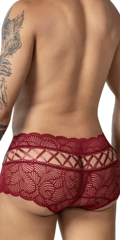 Candyman 99916 Lace Trunks Burgundy