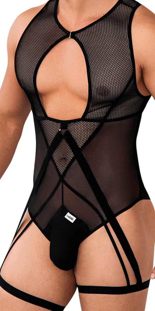 Candyman 99650 Mesh Bodysuit Black