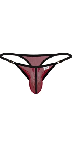 Candyman 99776 Mesh Thongs Burgundy