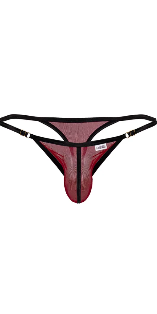 Candyman 99776 Mesh Thongs Burgundy