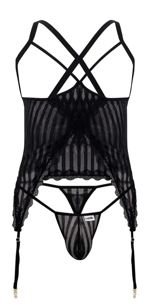 Candyman 99654 Mesh Two Piece Set Black