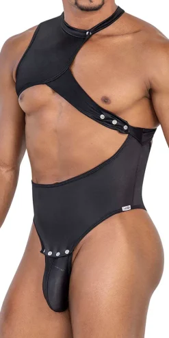 Candyman 99783 One Shoulder Bodysuit Black