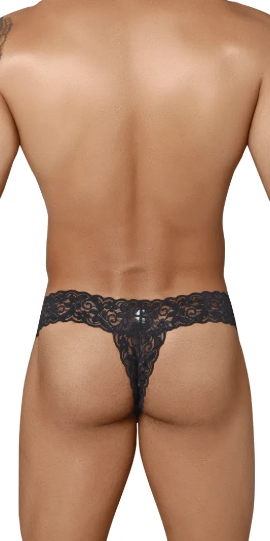 Candyman 99315 Peek A Boo Thongs Black