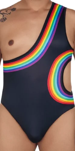 Candyman 99702x Rainbow Bodysuit Black