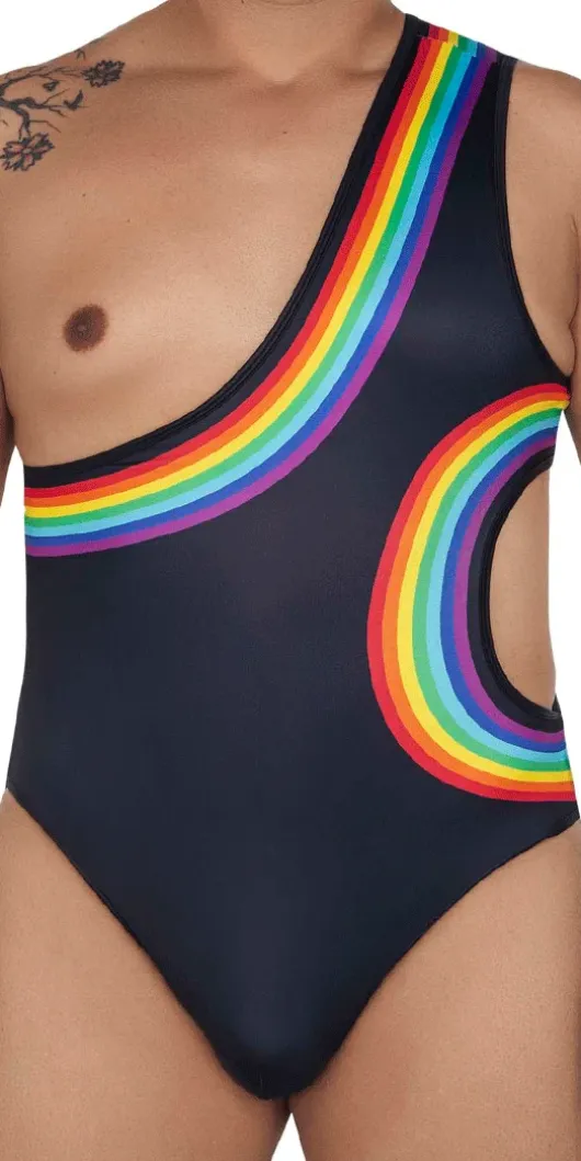 Candyman 99702x Rainbow Bodysuit Black