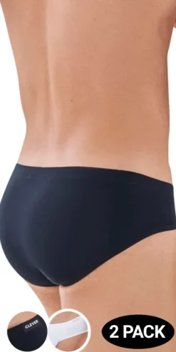 Clever 519940 2pk Australian Briefs Black-white