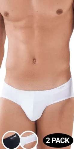 Clever 519940 2pk Australian Briefs Black-white