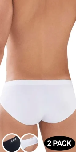Clever 519940 2pk Australian Briefs Black-white