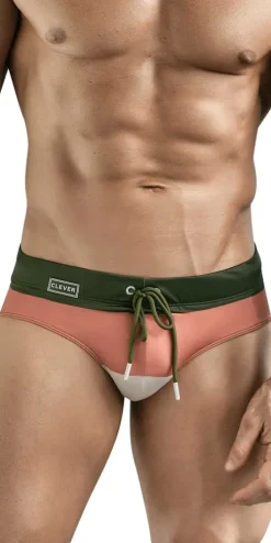 Clever 1802 Wave Swim Briefs Green