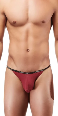 DOREANSE 1330 Ribbed Modal Thong In Bordeaux