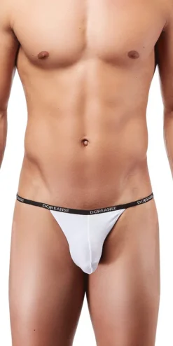 DOREANSE 1330 Ribbed Modal Thong In White