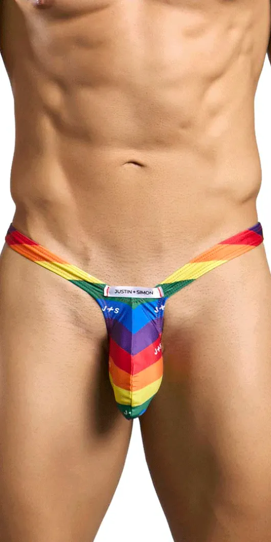 Justin+simon Xsjbu02 Bulge Thongs Pride Flag