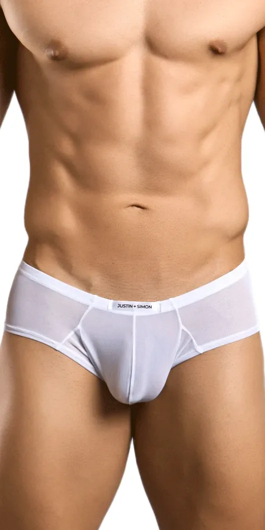 Justin+simon Xsj22 Cheek Briefs White Mesh