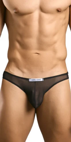 Justin+simon Xsj01 Classic Silky Bikini Black Mesh
