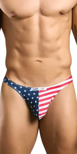 Justin+simon Xsj03 Silky Sexy Thongs Usa Flag