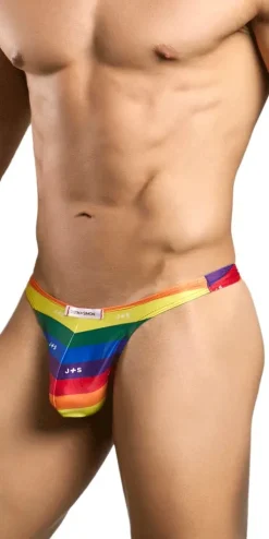Justin+simon Xsj03 Silky Sexy Thongs Pride Flag
