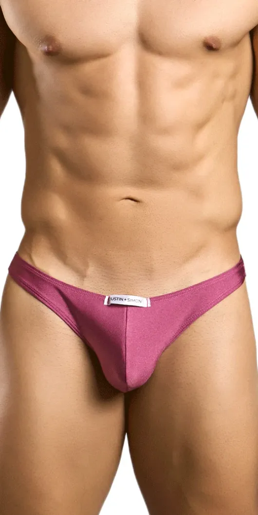 Justin+Simon Xsj03 Silky Sexy Thongs Wine