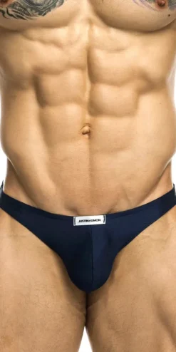 Justin+Simon Xsj03 Silky Sexy Thongs Navy