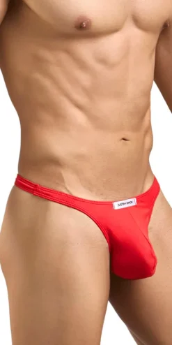 Justin+simon Xsj03 Silky Sexy Thongs Peach Red