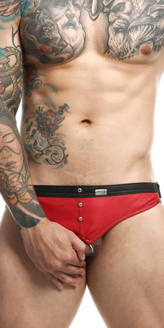 Malebasics Dmbl01 Dngeon Cockring Jockstrap Red