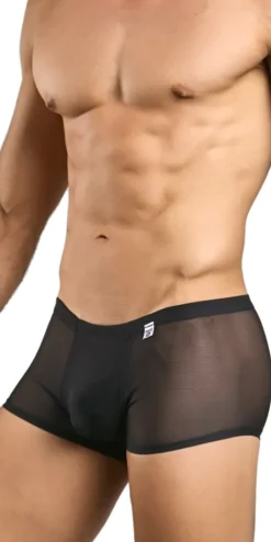 Malebasics Mbl84 Classic Pouch Trunks Black Mesh