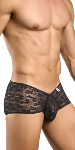 Malebasics Mbl83 Loop Cheeky Trunks Black Lace