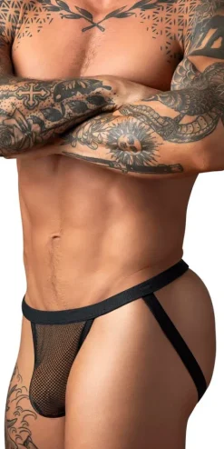 Male Power 388-11c Fishnet 2 Jockstrap Black