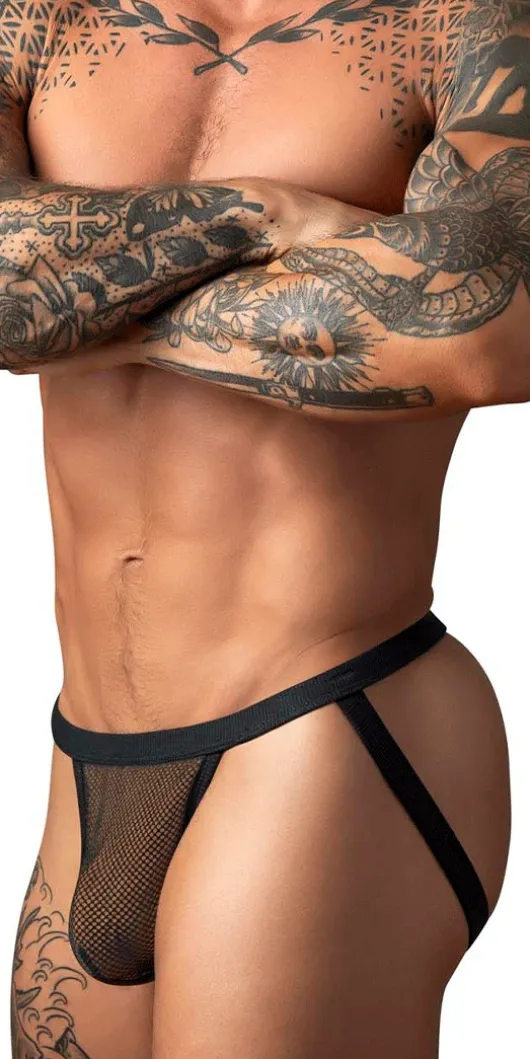 Male Power 388-11c Fishnet 2 Jockstrap Black