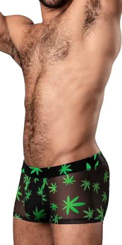 Male Power 145-294 Hazy Dayz Pouch Short Pot Leaf