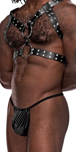 Male Power 591-266 Leather Gemini Harness Black