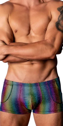 Male Power 132-297 Pack N Play Pocket Short Rainbow