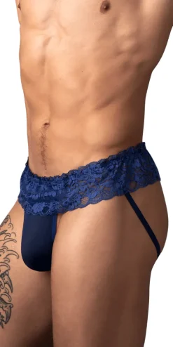 Male Power 360-280 Sassy Lace Skirt Jock Navy