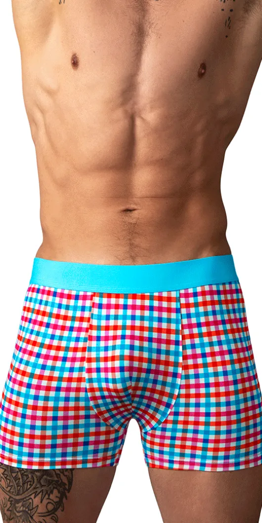 Male Power 160-306 So Comfy Gingham Boxer Brief Gingham Print