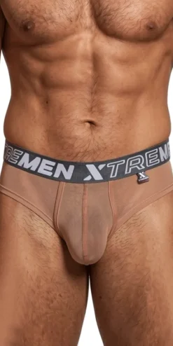 Xtremen 91262 Microfiber Mesh Briefs Brown