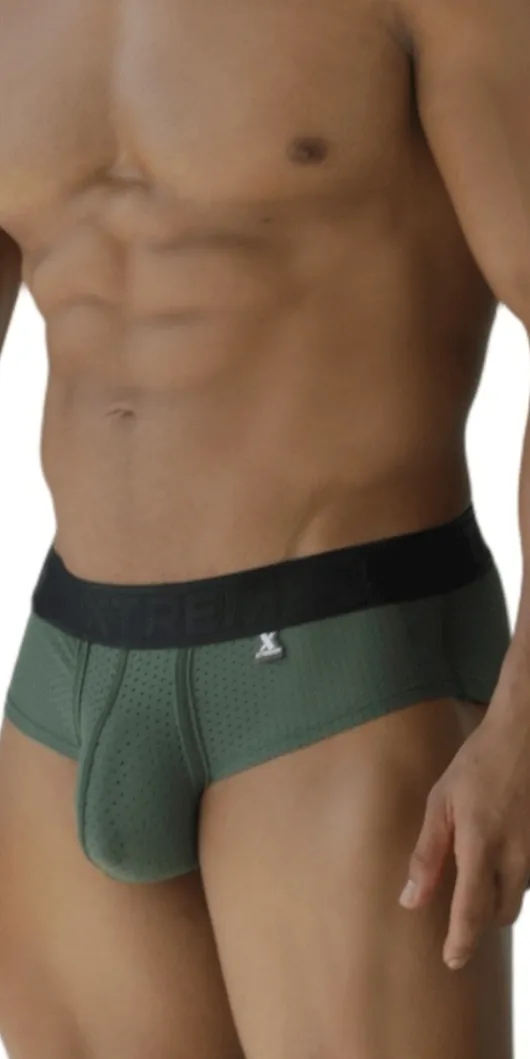 Xtremen 91250 Xtremen Athletic Performance Mesh Briefs Military Green